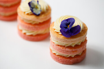 White background delicious tasty sweet dessert