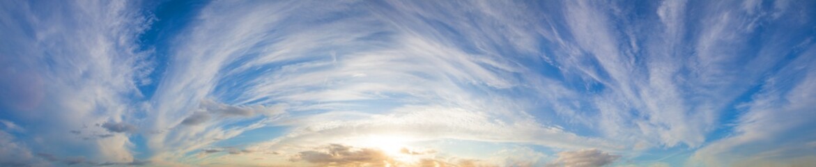 Sky with clouds panorama, beauty in nature