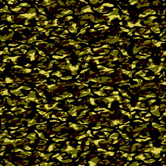 Camouflage seamless pattern, original drawing style, green and brown with black khaki, four-color