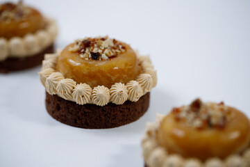 White background delicious tasty sweet dessert