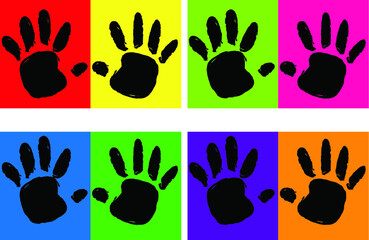 Fototapeta premium vector kids hand pint set design
