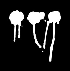 Hand Drawn Set of black paint drop. Abstract Brush Background. Grunge Vector Illustration