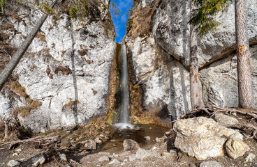 Waterfall called Polovnikov vodopad in Western tatras, Slovakia