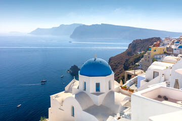 Fototapeta na wymiar Famous Oia town at Santorini island in Greece