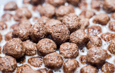 Chocolate balls close up