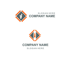 logo cargo logistics company letter i
