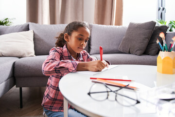 Girl studying remote at home