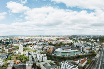 Aerial View of Berlin on cloudy summer day