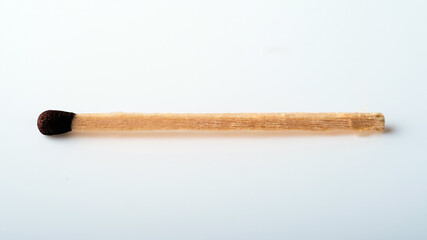 wooden match close-up isolated  on white background