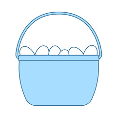 Easter Basket With Eggs Icon