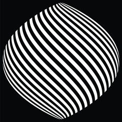 Op art, Optical Art, Abstract vector black and white background . ball 3d design, with organic effect.