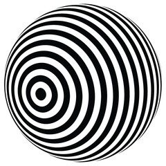 Op art, Optical Art, Abstract vector black and white background . ball 3d design, with organic effect.