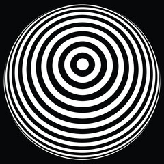 Op art, Optical Art, Abstract vector black and white background . ball 3d design, with organic effect.