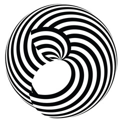 optical art abstract vector background shape wave design black and white op art  3d design, with organic effect.