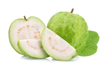 Guava fruit isolated on white background.