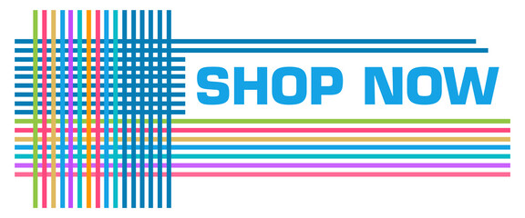 Shop Now Colorful Blue Lines Squares 