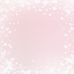 White heart love confettis. Valentine's day vignet