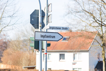 Schild Impfzentrum