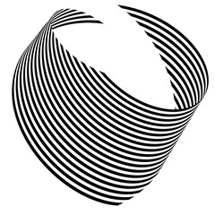 optical art abstract vector background shape wave design black and white op art  3d design, with organic effect.