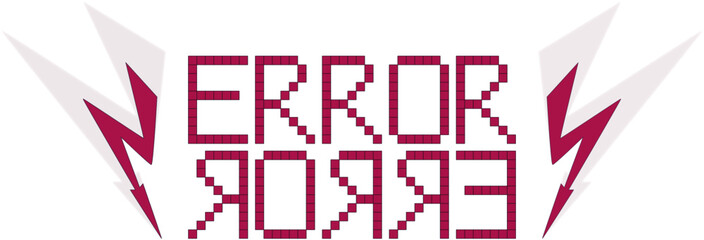 Error message with arrows in 8-bit style [vector]