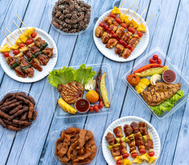 Barbecued Beef, Chicken and Pork Set Meals