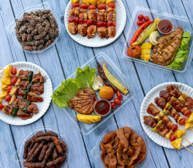 Barbecued Beef, Chicken and Pork Set Meals