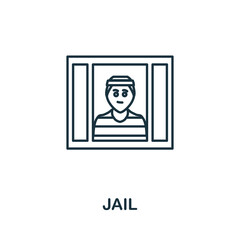 Jail icon. Simple element from police collection. Creative Jail icon for web design, templates, infographics and more