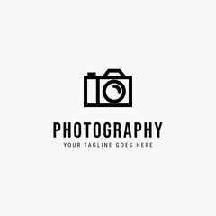 Line art photography minimalist logo vector illustration design