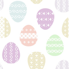 seamless pattern with colorful eggs for easter, decorative background for happy easter