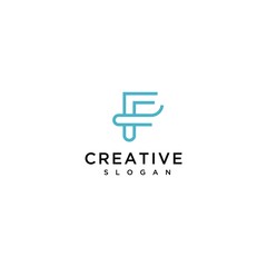 Fototapeta premium letter F monogram vector logo. 