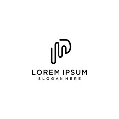 initial P letter logo vector monogram	
