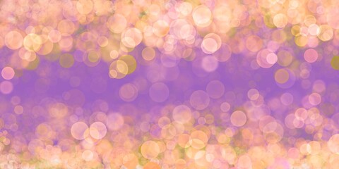 Banner viola rosa con bokeh giallo dorato luminoso 