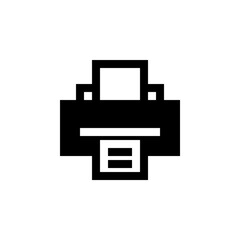 Printer icon with solid style and perfect pixel icon