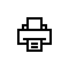Printer icon with line style and perfect pixel icon