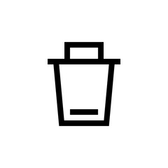 Trash bin icon with line style and perfect pixel icon