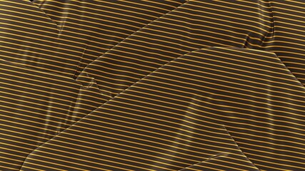 Black silk with golden stripes pattern. Beautifully laid fabric. Elegant fabric horizontal background. High resolution.