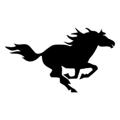 Obraz na płótnie Canvas Horse running galloping silhouette vector icon