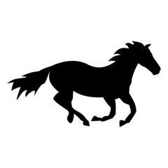 Fototapeta na wymiar Horse gallop silhouette running vector icon
