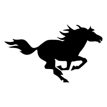 Horse running galloping silhouette vector icon