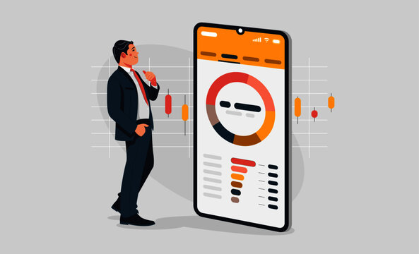 Man examines his brokerage account