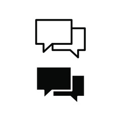 Fototapeta premium Speech bubble vector icon. Message and chat symbol set. Empty or blank speak and text sing. Discussion and conversation logo. Isolated on white background.