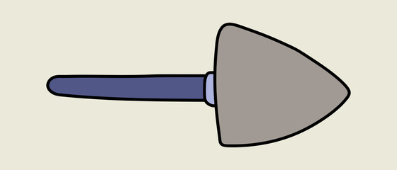 Spade or trowel. Garden tool isolated. Gardening equipment. Vector doodle illustration.