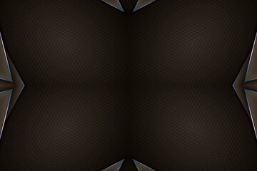 Luxury brown background with 3D symmetrical shapes and shiny yellow blue line, abstract background design concept