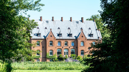 Sanderumgaard on Funen, Denmark. Image taken from the open garden ('The Romantic Garden') belonging to this magnificent old style farm mansion.
