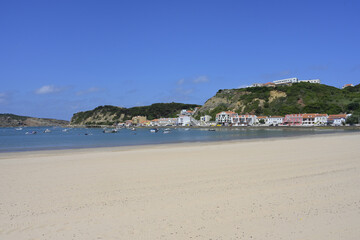 Fototapeta na wymiar View over Sao Martinho do Porto beach, Leiria District, Portugal