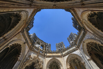 Imperfect or Unfinished Chapels, View from below, Dominican Monastery of Batalha or Saint Mary of...
