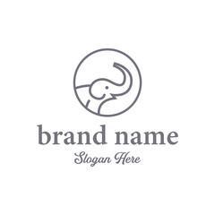 Elephant logo design template premium vector