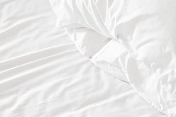 White pillows and bedding in the bedroom.