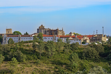 Fototapeta na wymiar View over the Castle and Convent of the Order of Christ, Tomar, Santarem district, Portugal