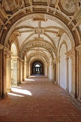 Fototapeta na wymiar Main cloister, Arcades, Castle and Convent of the Order of Christ, Tomar, Santarem district, Portugal